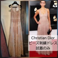 Christian Dior ビーズ刺繍 ドレス オケージョン パーティー Christian Dior ビーズ刺繍 ドレス オケージョン パーティー - メルカリ