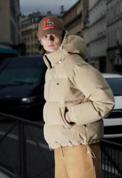 LACOSTE LIVE】コーデュロイ キルティングダウンジャケット／ベージュ