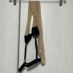 レディース ベージュ ガーターニーハイ ソックス ストッキングのサムネイル
