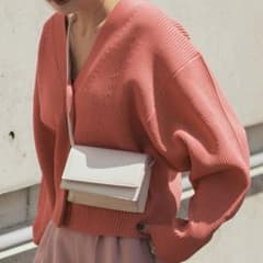 コクーンスリーブVネックニットカーディガンのサムネイル