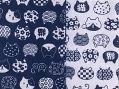 カット生地　はぎれ　ねこ　和柄　白紺セットのサムネイル