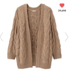 shiori様 専用★gu ケーブルボーイフレンドカーディガン Lのサムネイル