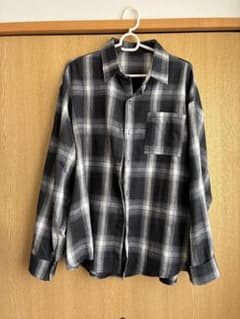 新品 未使用 黒白チェックシャツ レディースXLのサムネイル