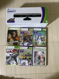 Xbox 360 Kinect センサーXBOX360ソフト6本コントローラ2個
