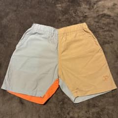BREEZEバイカラーハーフパンツ 90㎝　水色/オレンジ/ベージュのサムネイル