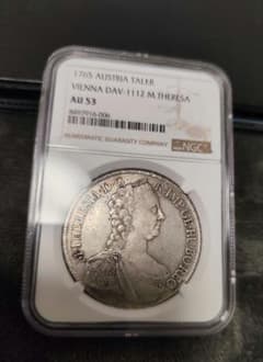 神聖ローマ帝国 マリア・テレジア ターラー銀貨NGC鑑定済み AU53 神聖ローマ帝国 マリア・テレジア ターラー銀貨NGC鑑定済み AU53
