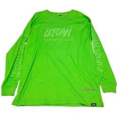 LEFLAH ロングスリーブカットソー XLサイズ ポケット付き ライムグリーン