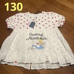 Disney Alice in Wonderland Short-Sleeved Top, Size 130 Kotori T-shirt Heart