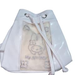 【希少】マイメロディ 巾着バッグ ホワイト エナメル メッシュ サンリオ　Y2Kのサムネイル