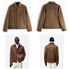 ZARA ザラ フェイクスエード トラッカージャケット ブラウン Lサイズ ZARA ザラ フェイクスエード トラッカージャケット ブラウン Lサイズ