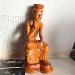 弥勒菩薩像  ツゲ製仏像のサムネイル