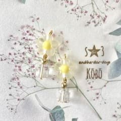 No.71 ハンドメイド　イヤリング　花　子供用のサムネイル