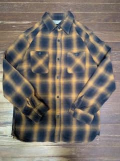 ★超美品00sFIVE BROTHERオンブレチェックシャツ黄黒マチ付L黒ボタン ☆超美品00sFIVE BROTHERオンブレチェックシャツ黄黒マチ付L黒ボタン