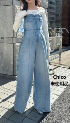 【Chico未使用】ライトブルー デニム オールインワンのサムネイル