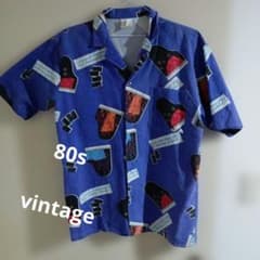 80s ビンテージ 半袖シャツ usa製 jazz musicシャツ　ロカビリーのサムネイル