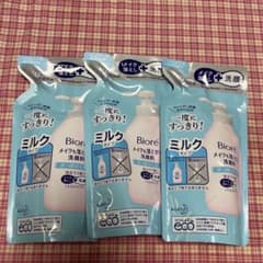 ビオレ メイクも落とせる洗顔料 さっぱりミルク つめかえ用180ml 三個セットのサムネイル