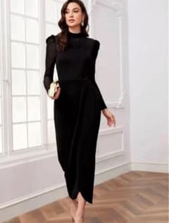 shein  黒ワンピース ドレス 結婚式のサムネイル