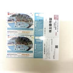 東京サマーランド1DAYパス2枚　株主優待　大井競馬場の株主優待証付　匿名配送のサムネイル