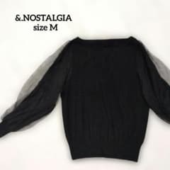 &.NOSTALGIA チュール袖切替ニット 黒 size Mのサムネイル