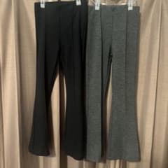 ZARA 女の子用　フレアパンツ２枚セット　ブラック　グレー128cmのサムネイル