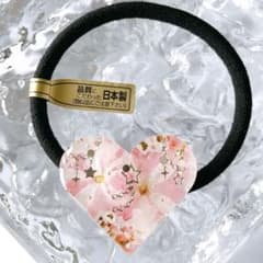 ハートモチーフ♡ピンク 白 星に願いを☆お花 バーベナ レジン