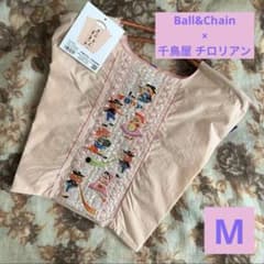 限定品　ボールアンドチェーン チロリアン 千鳥屋 エコバッグM ピンク ブルー 限定販売】ボールアンドチェーン コラボバッグチロリアンテープ