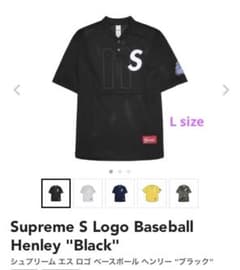 Supreme S Logo Baseball Henley black L - メルカリ