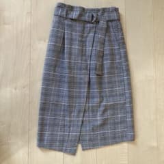 チェック柄ラップスカート ベルト付きのサムネイル