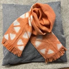 ウールマフラー　雪花絞り　まり木綿のサムネイル
