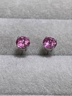 超蛍光★GSTV ピンクスピネル スタッドピアス K18WG 4ミリ GSTV ピンクスピネル スタッドピアス 18KWG 4ミリ - メルカリ