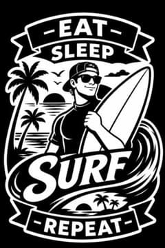 サーフ ステッカー EAT SLEEP SURF 車 バイクのサムネイル