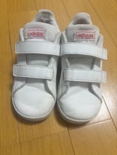 adidas キッズ スニーカー ホワイト ピンクのサムネイル
