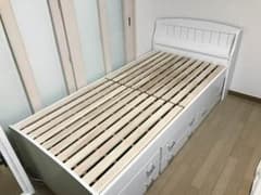 シングルベッド ホワイト フレーム 引き出し すのこのサムネイル