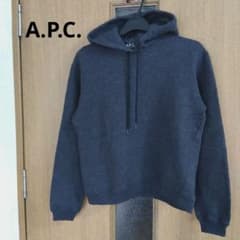 A.P.C. ニットパーカー ダークグレー プルオーバー フーディー ウール