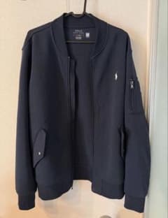 Polo Ralph Lauren ダブルニット ボンバー ジャケットネイビー - メルカリ