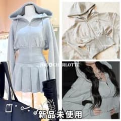 ダーリッチ darich カラーラメスウェットコルセットパーカー グレー GRY ダーリッチ darich カラーラメスウェットコルセットパーカー グレー