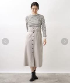 新品タグ付き　grove◆フロントボタンデザインサス付きスカートのサムネイル