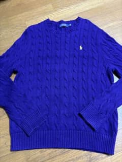 現行希少カラーPOLO RALPH LAURENケーブルニット セーターパープル