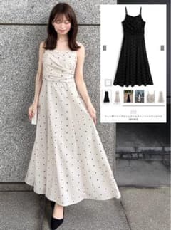 GRL ドット柄ドレープカシュクールキャミワンピース[dh1462]のサムネイル