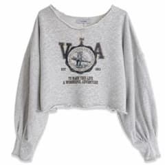 JEANASIS ジーナシス　ショート丈　スウェット グレー カットオフのサムネイル