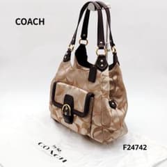 COACH シグネチャー ホーボー ショルダーバッグ F24742 ブラウン COACH シグネチャー ホーボー ショルダーバッグ F24742 ブラウン