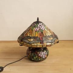大きめ ステンドグラス ランプ 卓上 トンボ ビンテージ アンティーク