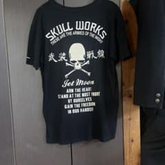ト*ー様 SKULL WORKS スカル刺繍 Tシャツ 黒のサムネイル