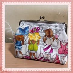 ハンドメイド 大きめがま口ポーチ ロラライハリス サンシャイン