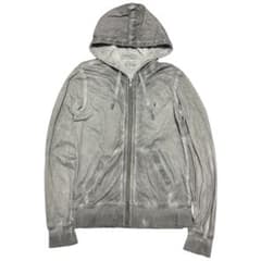 ALLSAINTS パーカー ジップアップ フーディ フェード加工 グレー M ALLSAINTS パーカー ジップアップ フーディ フェード加工 グレー M