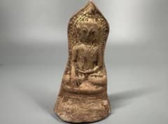 幸運仏坐像光背テラコッタ金箔ビルマ17世紀出土品ビルマシャン州古代仏像値下げ中! 幸運仏坐像光背テラコッタ金箔ビルマ17世紀出土品ビルマシャン州古代