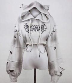hidolatral theodol ダメージオーバーサイズ猫耳パーカー 再販《ダメージオーバーサイズ猫耳パーカー》I .GRYA