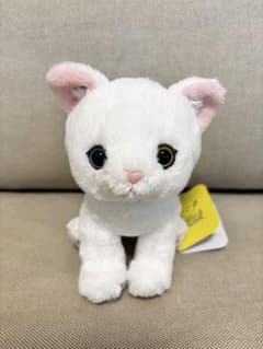 선레몬 흰 고양이 kitten 봉제 인형