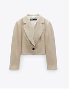 ZARA クロップド丈 リネンジャケットのサムネイル