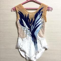 【本日のみSALE】白水色レオタードハンドメイド新体操　140　染めAI着画ありのサムネイル